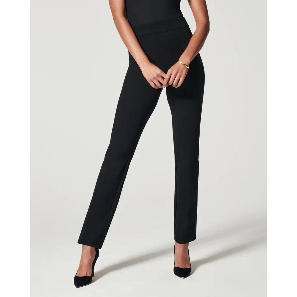 SPANX PerfectFit Ponte Slim Straight Pant Women Size Small Black 20254R